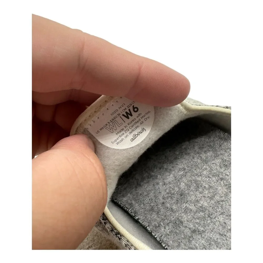 Allbirds WL‎ Wool Loungers Women's Size 6 Grey Low Top Slip On Comfort Sneakers
